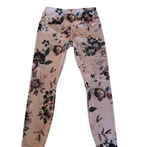 Rbx Floral Print Capri Legging Women' size S/P Workout Pants Yoga Dark Botanical